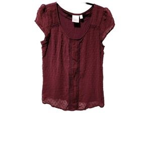 Laura Conrad Maroon Cap Sleeve Top Size Medium Great Condition